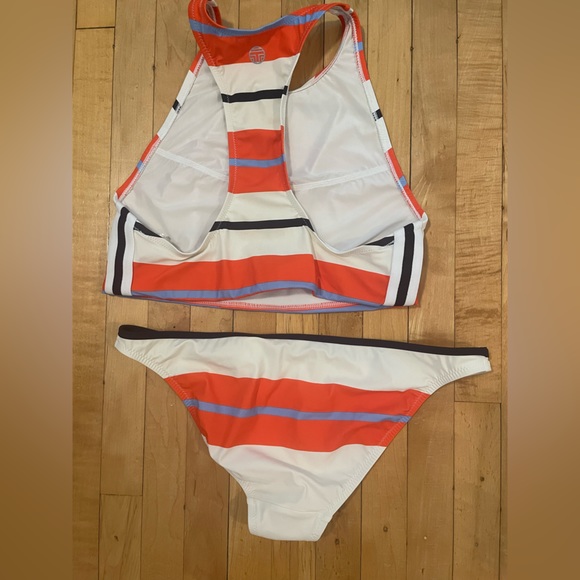 Tory Sport/Tory Burch High Neck Striped Bikini - Size S - EUC/Like New! - Picture 2 of 7